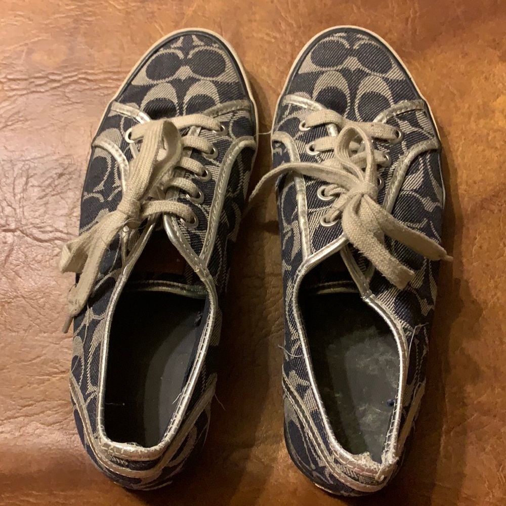 Dark navy blue Coach sneakers